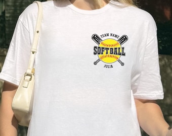 100% Ring Spun Cotton Softball Shirt: Personalized Softball Shirt, Custom Name Softball Shirt, Softball Mom Shirt