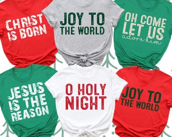 Custom Christian Christmas Shirt: Bible Verse Shirt, Christ is Born Shirt, Christmas Shirt, Christmas Pajamas