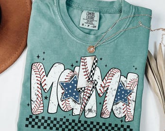 Comfort Colors® Baseball Mama Shirt, Checkered Mama Shirt, Retro Mama Shirt, Mothers Day Shirt, Mom Shirt, Mom Gifts, Mothers Day Gift