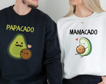 Family Matching Avocado Sweatshirt, Mamacado Shirt, Papacado Shirt, Babycado Shirt, Baby Shower Gift, Pregnancy Gift, Avocado Couple Shirt