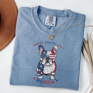 Chemise Comfort Colors® Happy 4th July, chemise America, chemise Independence, chemise patriotique, chemise carte des États-Unis, chemise Memorial Day, chemise drapeau des États-Unis