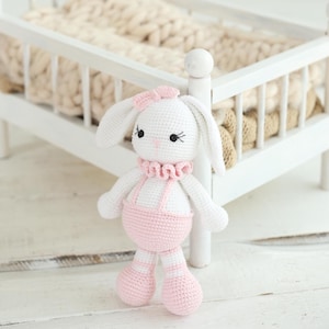 Crochet Rabbit, Amigurumi Bunny, Crochet Bunny, Amigurumi Rabbit, Handmade Toy, Sleeping Friend, Gift For Kids, Birthday Gift, Baby toy Gift