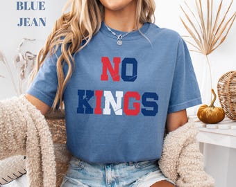 Shirt zonder koningen Comfort Colors®, shirt No Kings In America, patriottisch shirt, anti-Trump, protestshirt, liberaal shirt, 4 juli, FDT-shirt