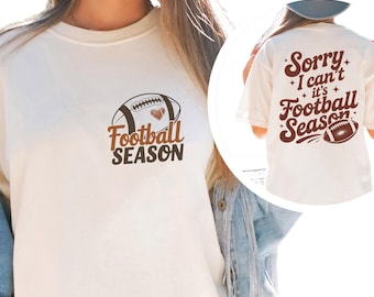 Camisa Comfort Colors® para a temporada de futebol, camisa para o dia do jogo, camisa de presente de futebol, camisa para mãe do jogador de futebol, camisa de futebol feminina, camisa de futebol retrô