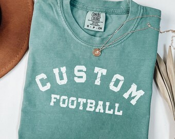 Comfort Colors® Football Shirt: Custom Football Shirt, Football Mom Shirt, Game Day Shirt, Football Season Shirt, Football Fan Shirt