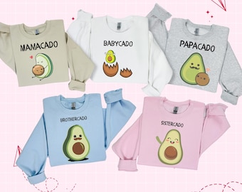 Family Matching Avocado Sweatshirt, Mamacado Shirt, Papacado Shirt, Babycado Shirt, Baby Shower Gift, Pregnancy Gift, Avocado Couple Shirt