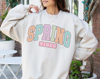 Spring Vibes Sweatshirt, Spring Hoodie, Hello Spring Shirt, Spring Flowers Shirt, Trendy Spring Shirt, Spring Floral, Cute Spring Shirts