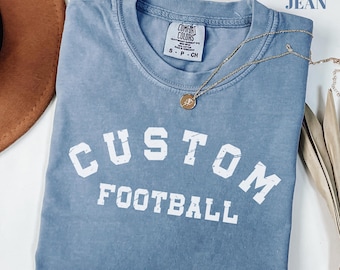 Comfort Colors® Football Shirt: Custom Football Shirt, Football Fan Shirt, Game Day Shirt, Football Season, College Football
