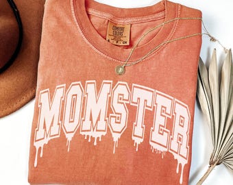 Comfort Colors® Momster Shirt, Halloween Mom Shirt, Halloween Mama Shirt, Pumpkin Shirt, Halloween Shirt, Spooky Mama Shirt, Gift For Mom