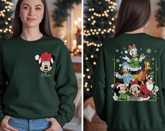 Custom Disney Christmas Sweatshirt: Disneyland Christmas Shirt, Mickey Christmas Shirt, Mickey and Friends Christmas Shirt, Christmas Hoodie
