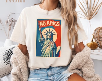 Shirt No Kings Comfort Colors, Amerikaans jubileum, 4 juli, patriottisch shirt, T-shirt anti-Trump