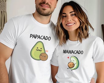 Family Matching Avocado T-Shirt, Mamacado Shirt, Papacado Shirt, Babycado Shirt, Baby Shower Gift, Pregnancy Gift, Avocado Couple Shirt