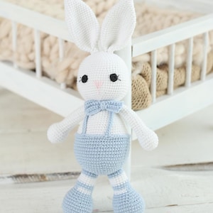 Crochet Rabbit, Amigurumi Bunny, Crochet Bunny, Amigurumi Rabbit, Handmade Toy, Sleeping Friend, Gift For Kids, Birthday Gift, Baby toy Gift