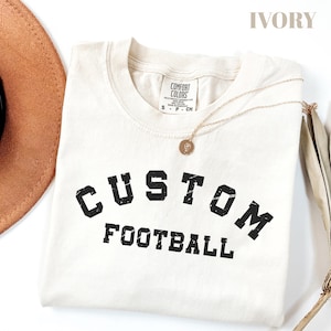 Comfort Colors® CustomFootball Shirt: Football Shirt, Football Mom Shirt, Game Day Shirt, Football Season Shirt, Womens Football image 1