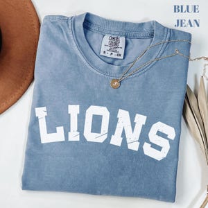 Comfort Colors® Lions Football Shirt, Lions Shirt, Football Mom Shirt, Lions Game Day Shirt, Football Season Shirt, Womens Football Shirt