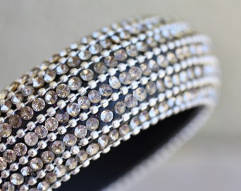 Sparkly rhinestone vintage cuff bangle bracelet