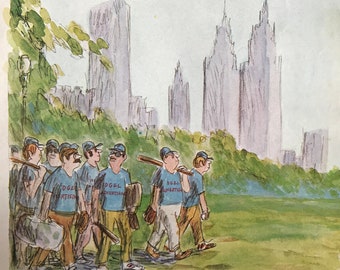 19 juillet 1976 - le Magazine The NEW YORKER charmante pochette originale - artiste : James Stevenson - baseball