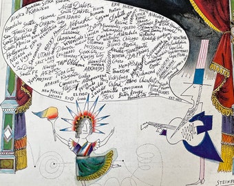 RARE - The NEW YORKER Magazine original cover - July 3, 1965 - American Independence Day - Saul Steinberg