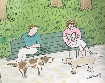 Rare - June 27, 1988 - The NEW YORKER Magazine original cover - dogs and people in the park