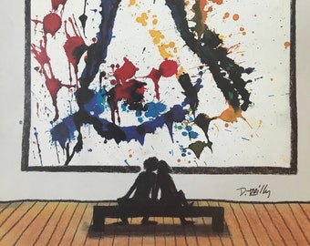 NEW YORKER Magazine cover - October 15, 1990 - romantic couple admiring artwork