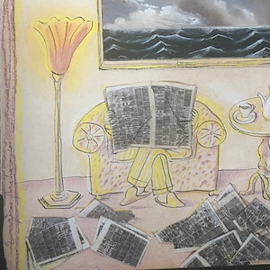 January 8, 1990 - The NEW YORKER Magazine original cover - reading the newspaper