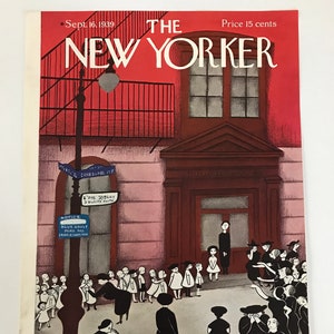 The NEW YORKER Magazine original cover September 16, 1939 Christina Malman Children going to school image 1