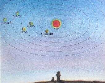 August 31, 1987 - The NEW YORKER Magazine original cover - solar system