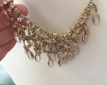 Stunning vintage necklace loaded with beautiful crystal dangles