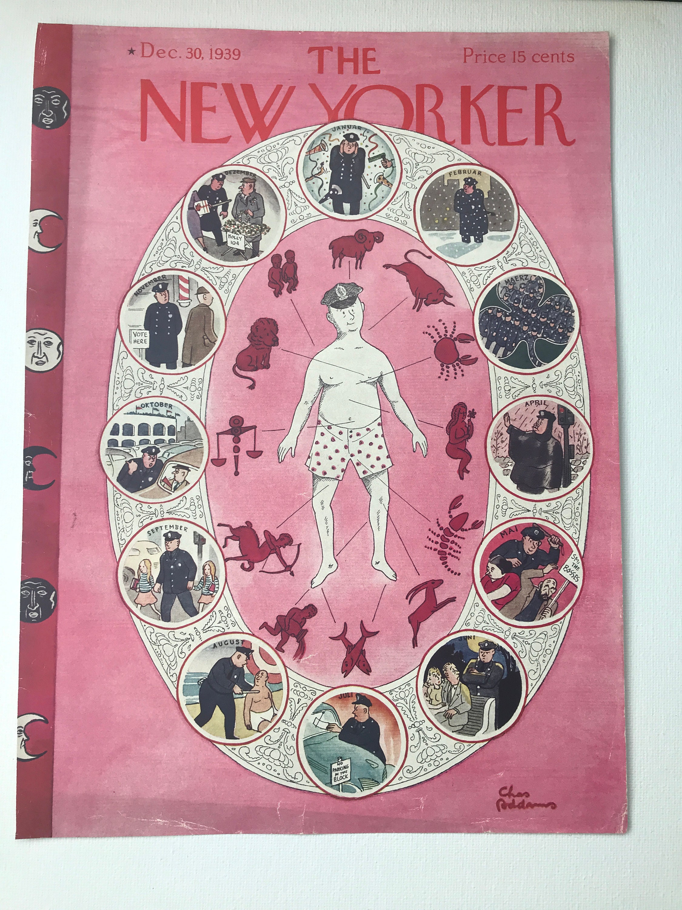 ニューヨーカー様 希少品 - ニューヨーカー誌の非常に貴重なオリジナル表紙 - 1939年12月