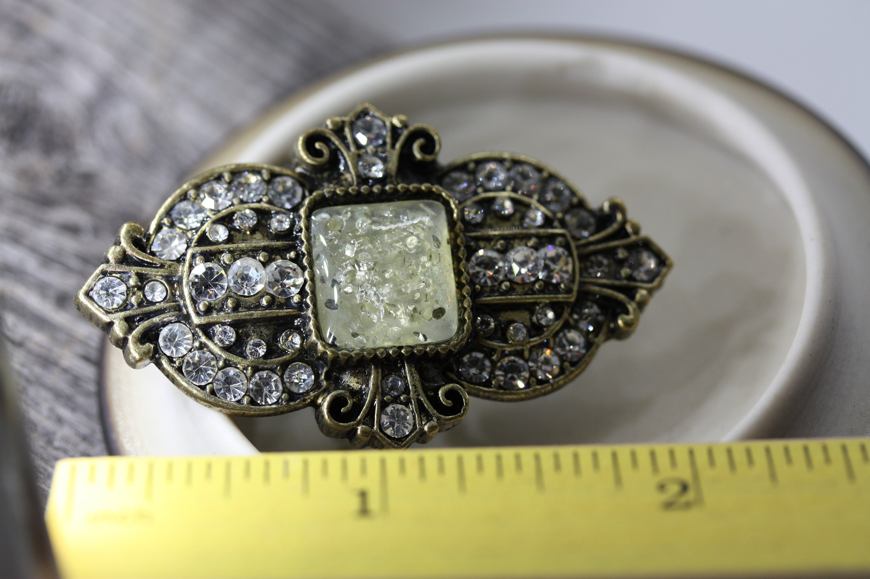 Costume Rectangular Rings Stunning Vintage Costume Jewelry Ring With Rhinestones - Etsy