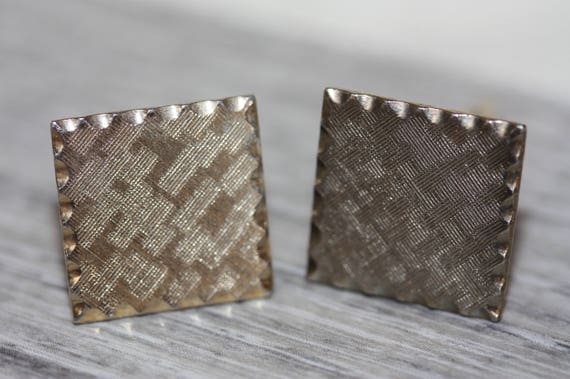 Mens vintage cuff links - square - image 2