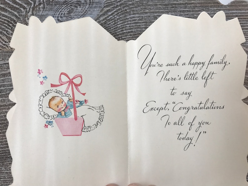 never used Vintage Congratulations on your new baby card and envelope