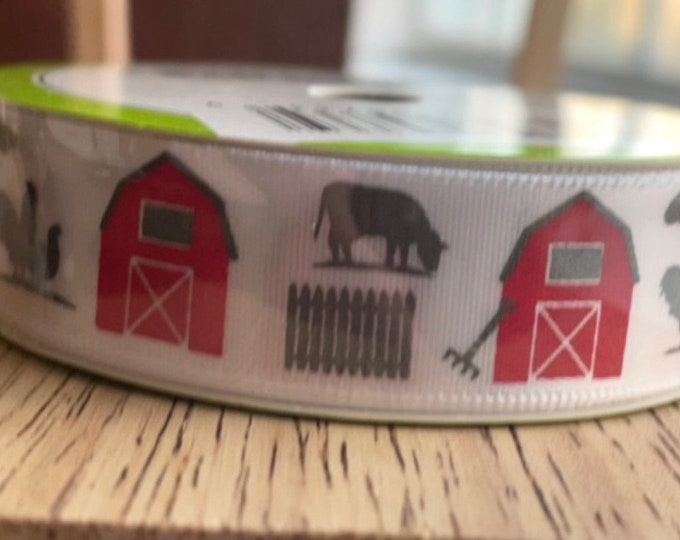 Barn Ribbon Charming Farm Themed Ribbon - New, Mint Condition - Price per Yard ...