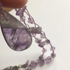 Stunning purple amethyst vintage necklace lavender amethyst and gemstone chips image 4