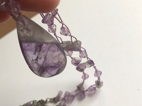 Stunning purple amethyst vintage necklace - laven… - image 4