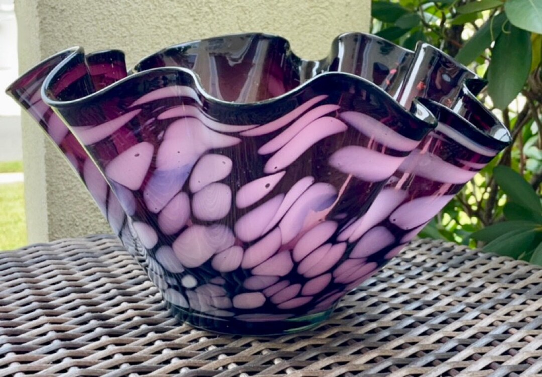 Stunning Murano Glass Large Vintage Centerpiece Bowl Etsy