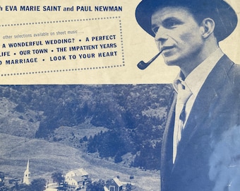 Frameable vintage Sheet Music - 1955 "Our Town" movie music "Love and Marriage" by FRANK SINATRA