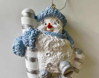 Vintage Christmas ornament - resin snowman