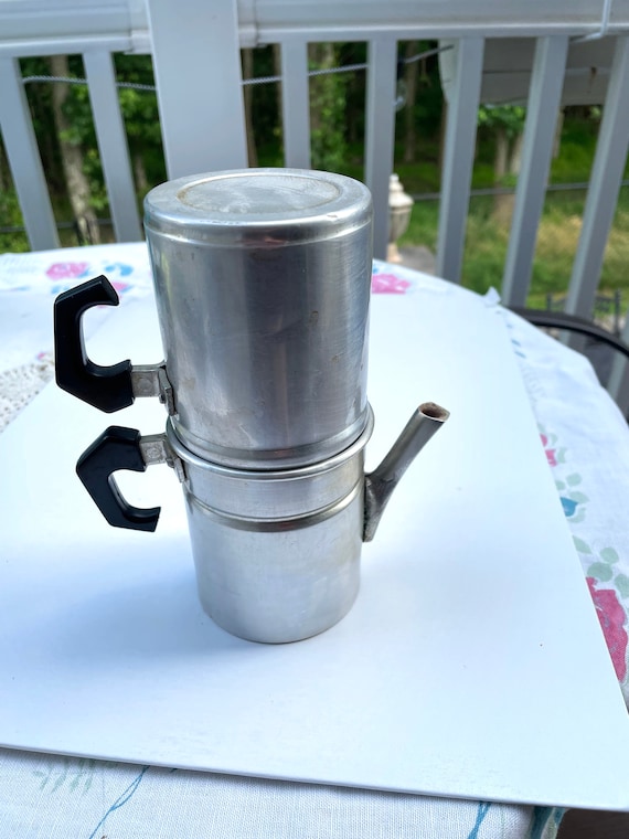 Traditional Neapolitan Coffee Maker Vintage Italian Aluminum Etsy