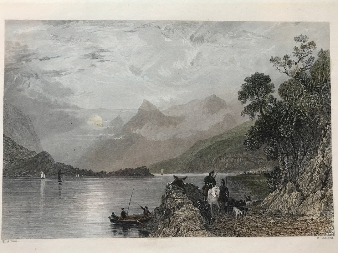 Buy SCOTLAND the Loch Leven From Ballahush Ferry Antique Engraving With ...