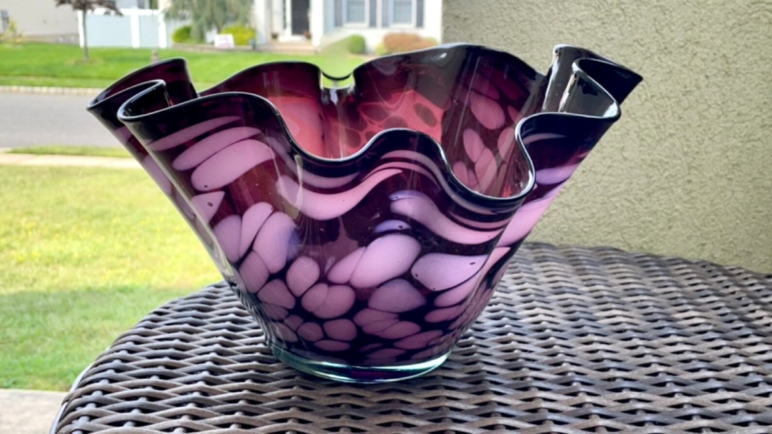 Stunning Murano Glass Large Vintage Centerpiece Bowl Etsy