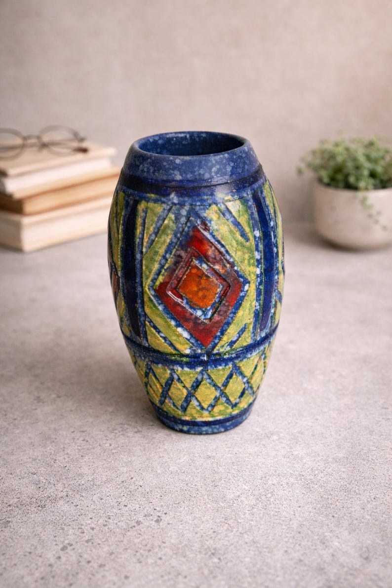 Vintage Mid Century Modern Italian Art Pottery Vase - Rossini? Lava ...