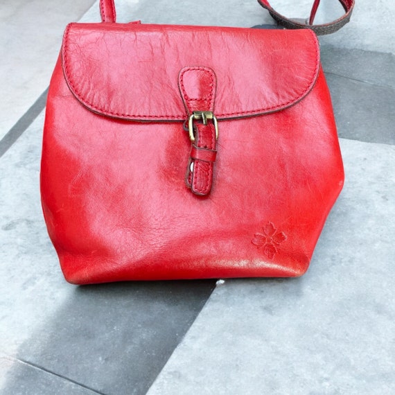 All Leather Patricia Nash Red Vintage Backpack Bag Purse Etsy
