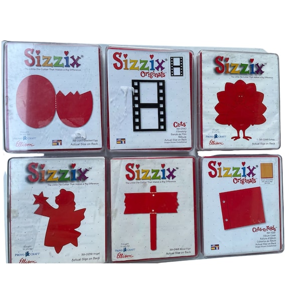Sizzix Die Cutters - your choice - cracked egg, turkey, filmstrip, album cover, wood sign, angel