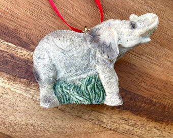 Vintage Christmas Ornament - charming little elephant - Perfect for the Holidays on your Christmas Tree