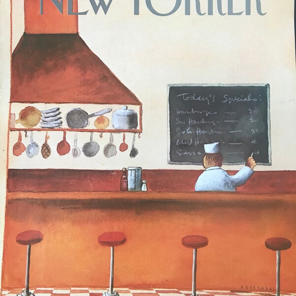 The NEW YORKER cover only - January 10, 1983 - pizzeria, restaurant, cafe
