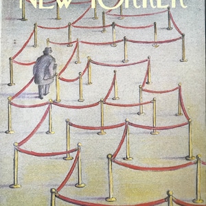 The NEW YORKER Magazine cover - January 20, 1975 - line stanchions