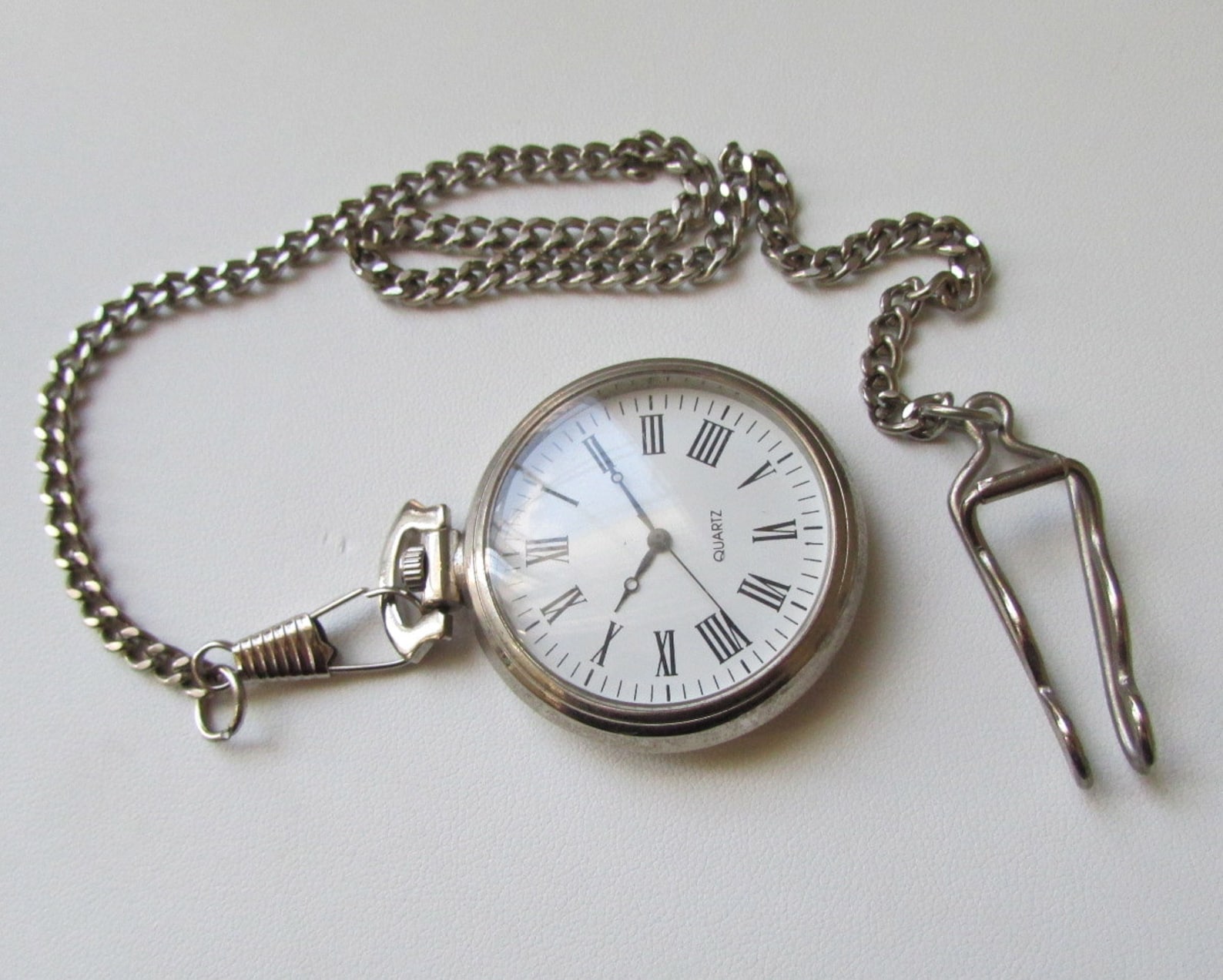 Singapore movement quartz vintage pocket watch with chain Etsy