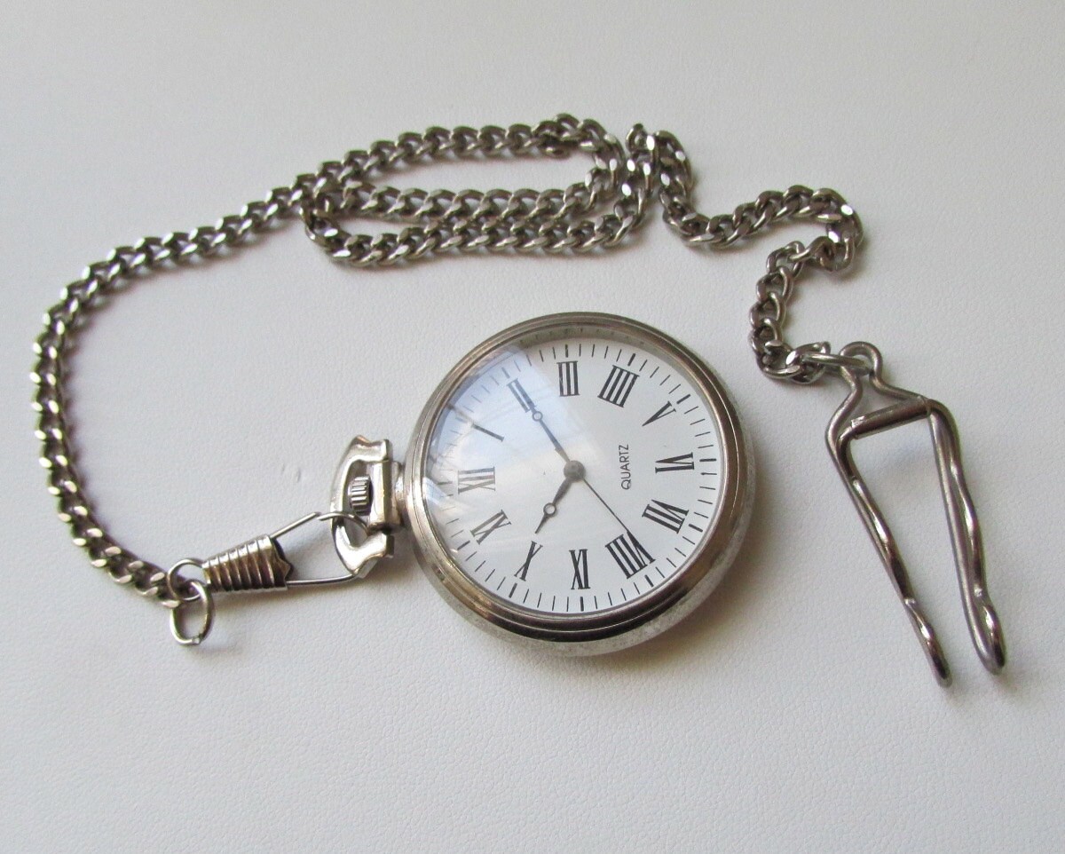 Singapore movement quartz vintage pocket watch with chain Etsy