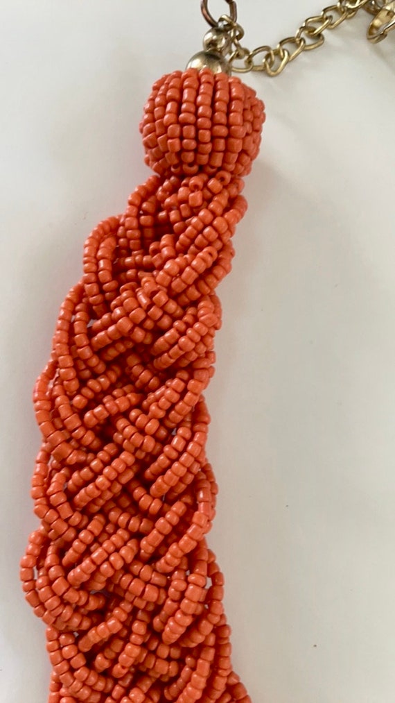 Stunning vintage woven seed bead artisan terra co… - image 5